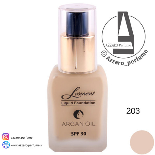 کرم پودر لوسمنت SPF30 حاوی روغن آرگان و آلوئه ورا شماره L203 حجم 35 میل-فروشگاه اینترنتی آرایشی بهداشتی آزارو