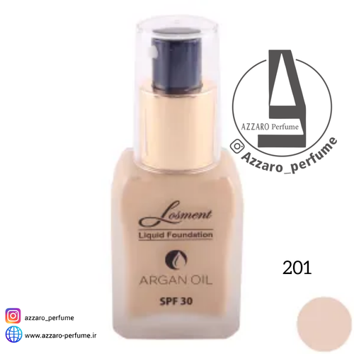 کرم پودر لوسمنت SPF30 حاوی روغن آرگان و آلوئه ورا شماره L201 حجم 35 میل-فروشگاه اینترنتی آرایشی بهداشتی آزارو 