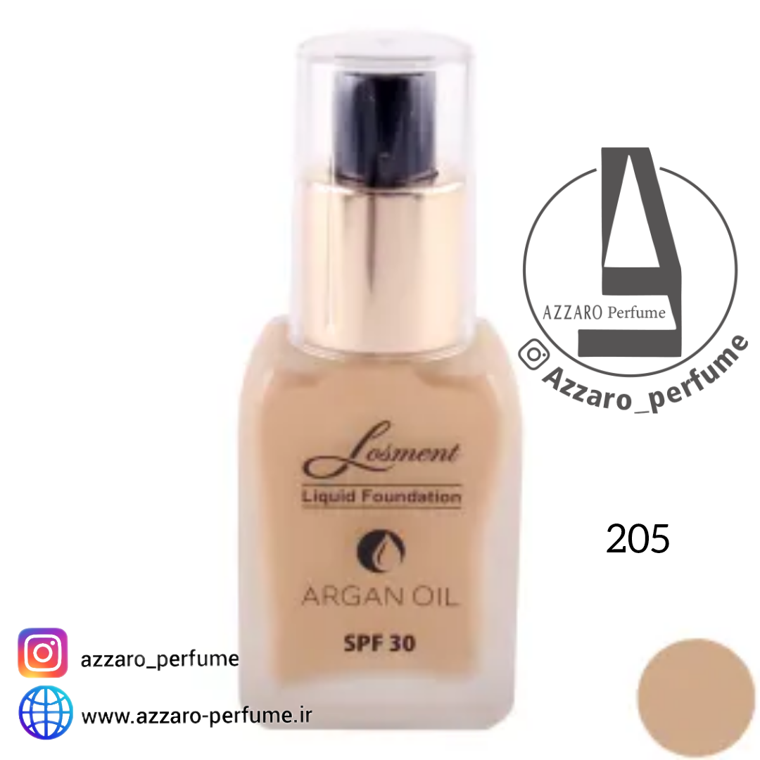 کرم پودر لوسمنت SPF30 حاوی روغن آرگان و آلوئه ورا شماره L205حجم 35 میل -فروشگاه اینترنتی آرایشی بهداشتی آزارو