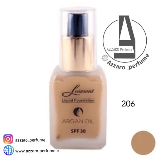 کرم پودر لوسمنت SPF30 حاوی روغن آرگان و آلوئه ورا شماره L206 حجم 35 میل-فروشگاه اینترنتی آرایشی بهداشتی آزارو