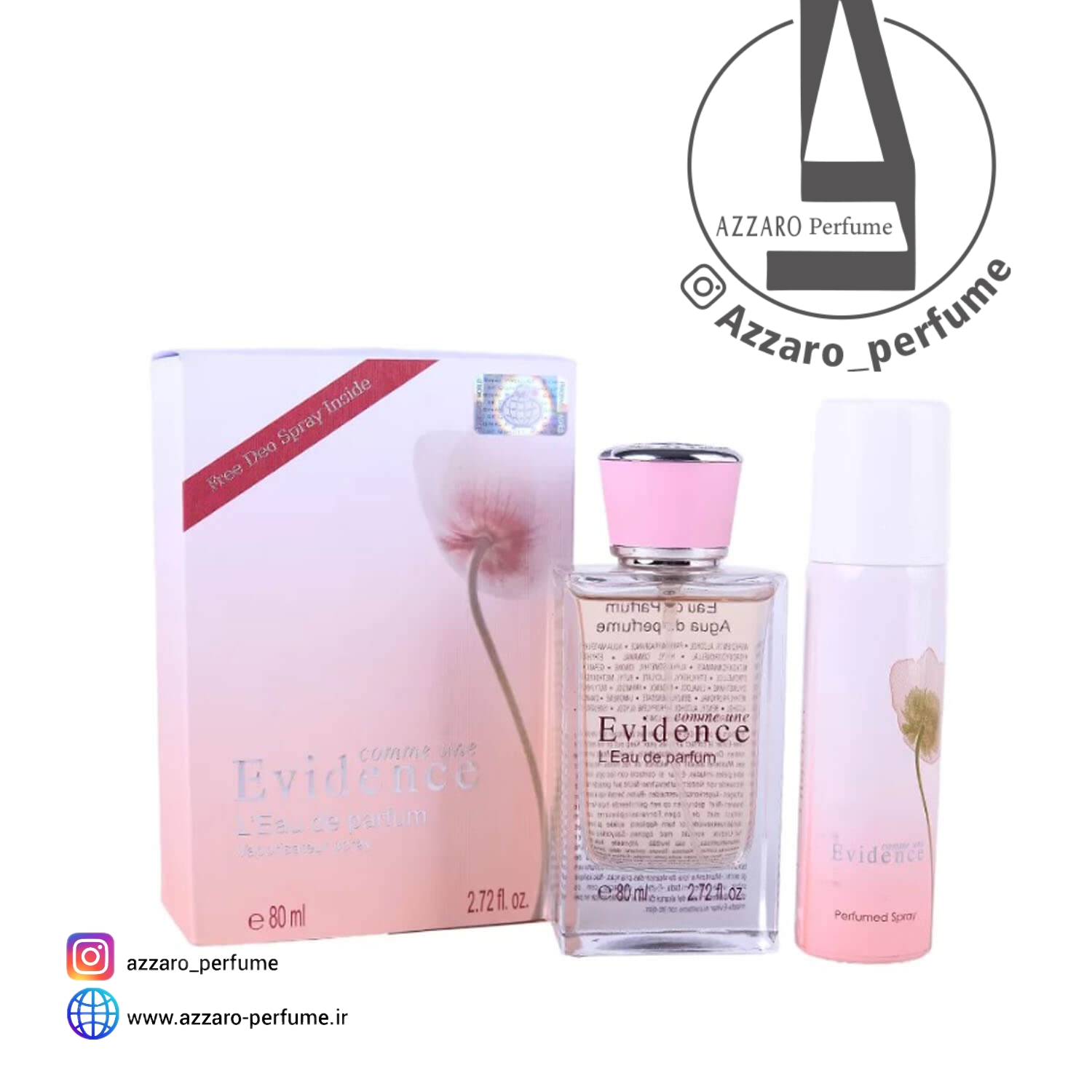 ادکلن اویدنس زنانه (رایحه ایو روشه اویدنس) فرگرانس ورد حجم 80 میل -فروشگاه اینترنتی آرایشی بهداشتی آزارو