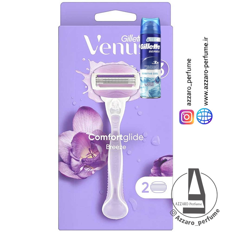 خودتراش 3 تیغه همراه با 2 سری Comfortglide ونوس ژیلت (اورجینال) -فروشگاه اینترنتی آرایشی بهداشتی آزارو