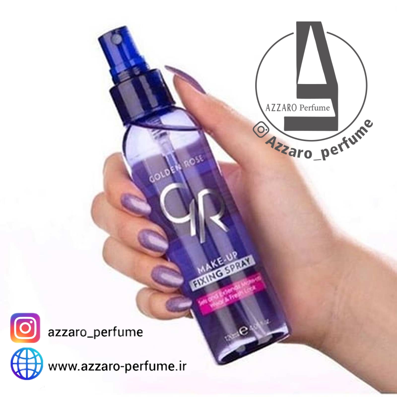 اسپری تثبیت کننده آرایش گلدن رز مدل Fixing حجم 120 میل -فروشگاه اینترنتی آرایشی بهداشتی آزارو