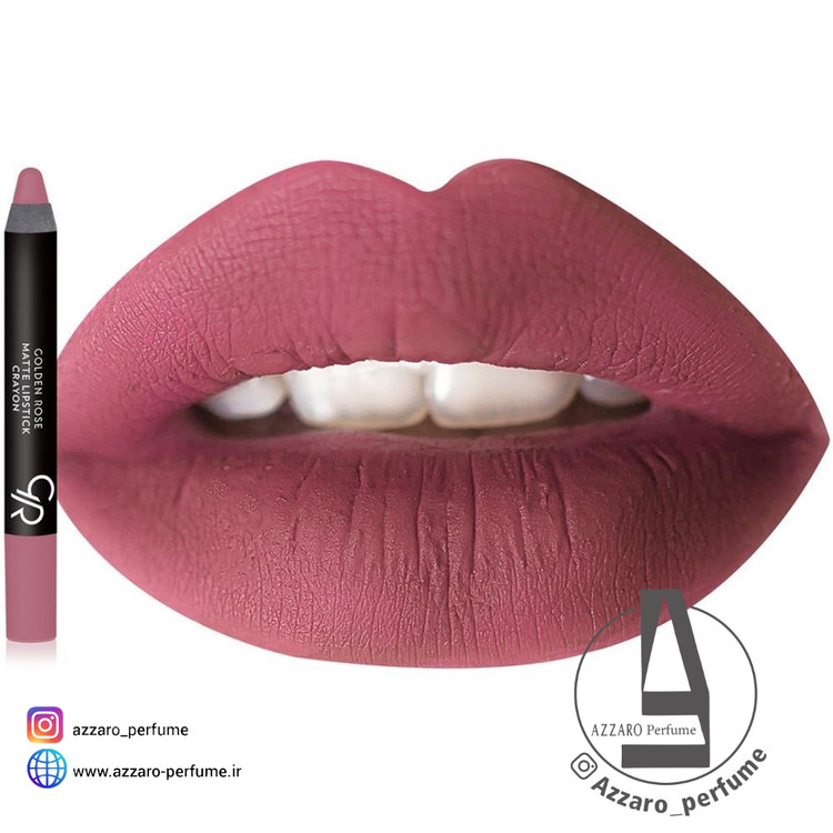 رژ لب مدادی مات گلدن رز کرایون Golden Rose Crayon شماره 10 قرمز براندی -فروشگاه اینترنتی آرایشی بهداشتی آزارو