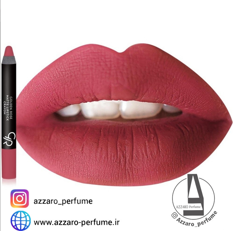 رژ لب مدادی مات گلدن رز کرایون Golden Rose Crayon شماره 11 سرخ خجالتی -فروشگاه اینترنتی آرایشی بهداشتی آزارو