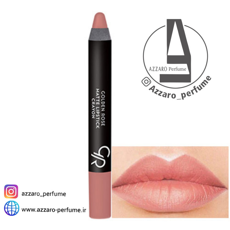 رژ لب مدادی مات گلدن رز کرایون Golden Rose Crayon شماره 28 -فروشگاه اینترنتی آرایشی بهداشتی آزارو