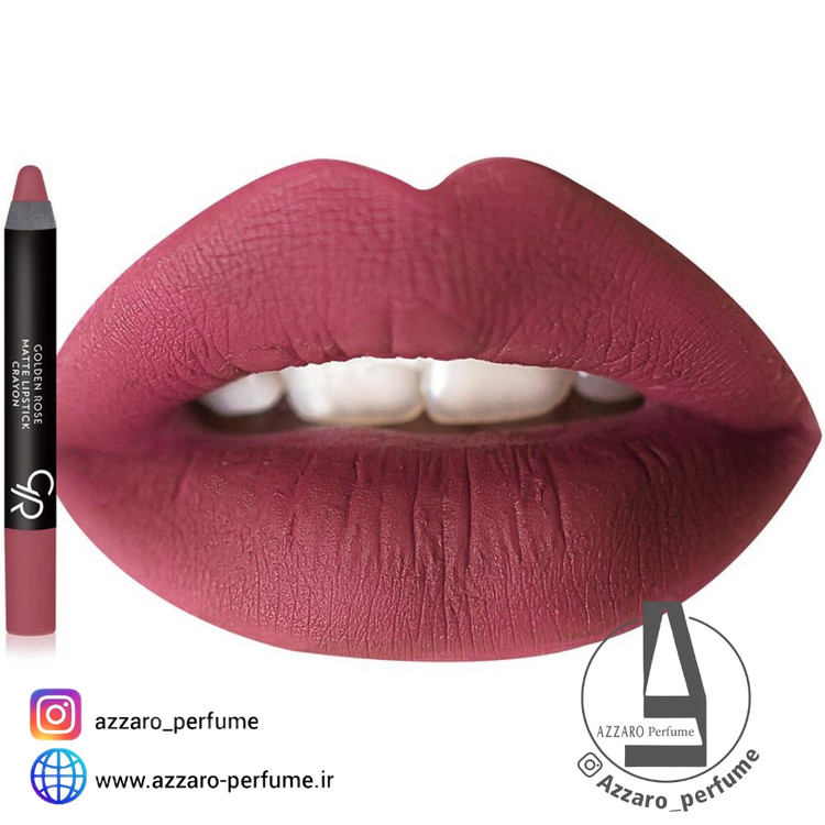 رژ لب مدادی مات گلدن رز کرایون Golden Rose Crayon شماره 8 قرمز شرابی -فروشگاه اینترنتی آرایشی بهداشتی آزارو