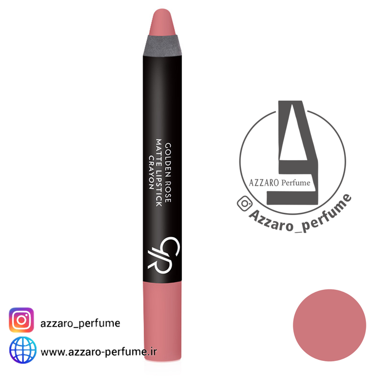 رژ لب مدادی مات گلدن رز کرایون Golden Rose Crayon شماره 22-فروشگاه اینترنتی آرایشی بهداشتی آزارو