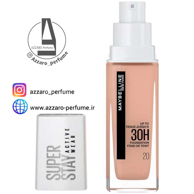 کرم پودر میبلین 30 ساعته مدل Super Stay شماره 20 حجم 30 میل-فروشگاه اینترنتی آرایشی بهداشتی آزارو