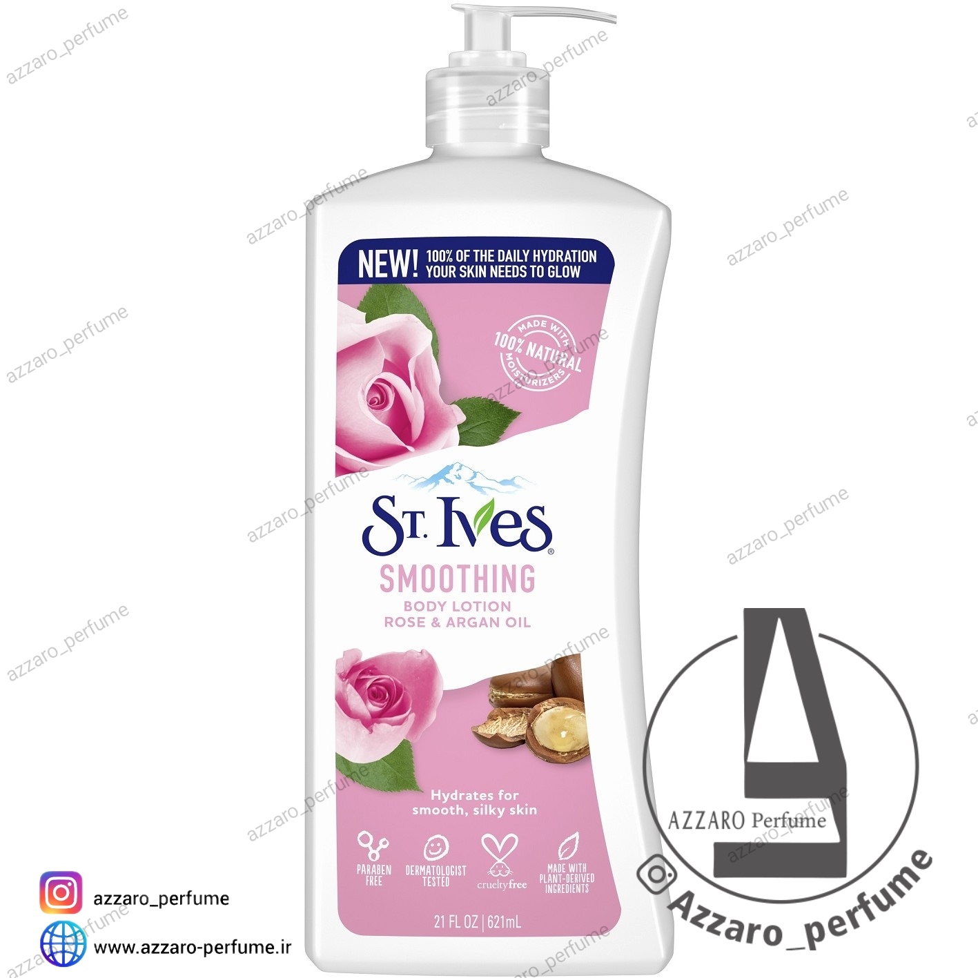 لوسیون بدن سنت ایوز St.Ives مدل رز و روغن آرگان حجم 621 میل-اینترنتی آرایشی بهداشتی آزارو در شیراز