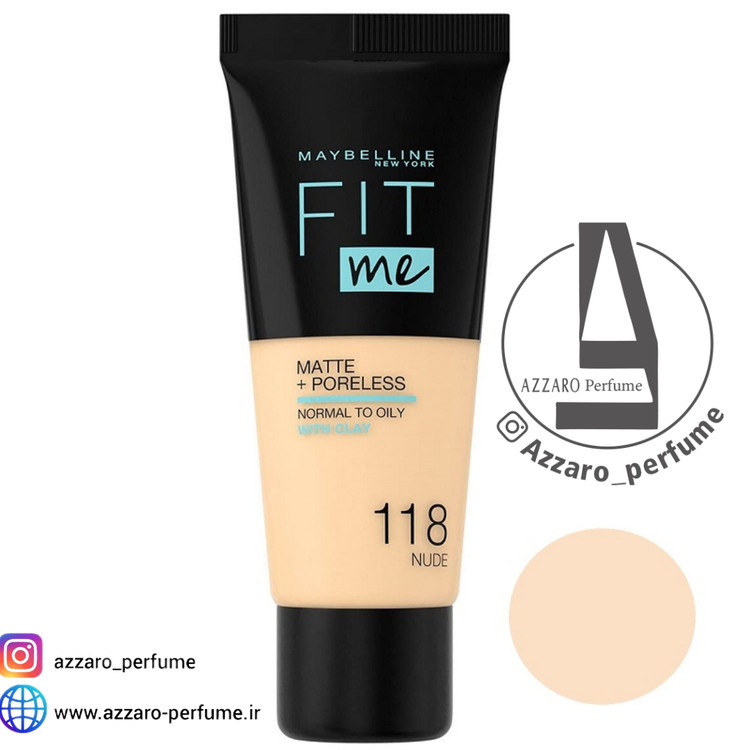 کرم پودر فیت می میبلین شماره 118 حجم 30 میل-فروشگاه اینترنتی آرایشی بهداشتی آزارو