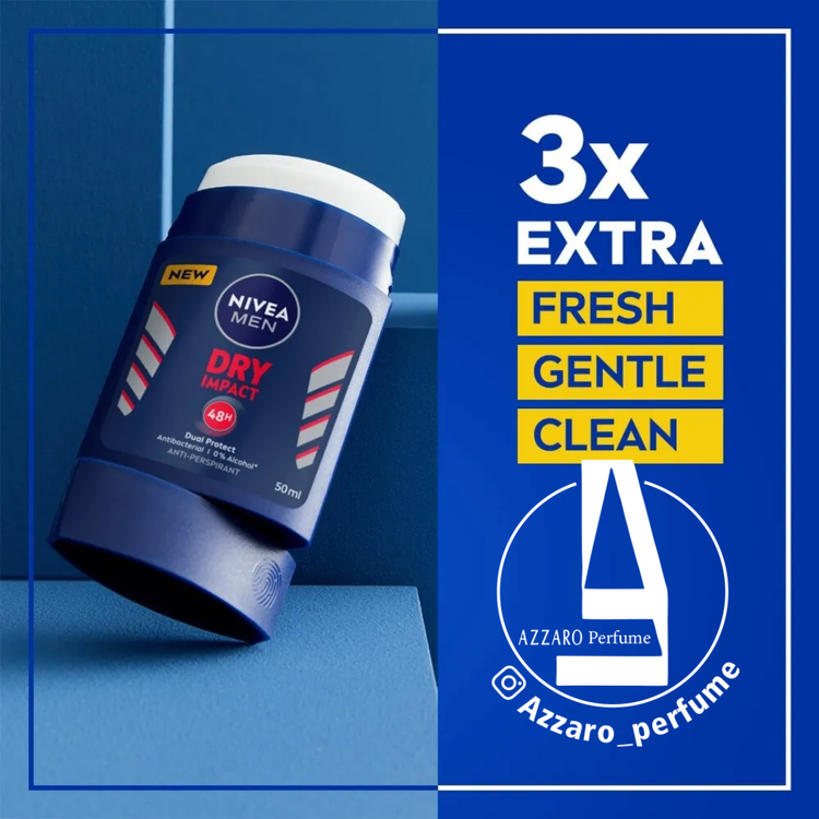 استیک ضد تعریق مردانه درای ایمپکت نیوا DRY IMPACT حجم 50 میل-فروشگاه اینترنتی آرایشی بهداشتی آزارو