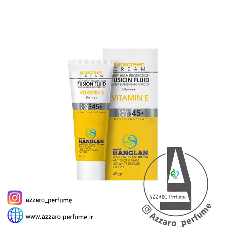 ضد آفتاب بی رنگ و ضد لک هانگلن Hanglan spf 45 حجم 45 گرم_فروشگاه اینترنتی آرایشی بهداشتی آزارو در شیراز