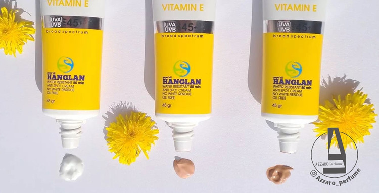 کرم ضد آفتاب بژ روشن SPF45 مناسب پوست چرب هانگلن HANGLAN حجم ۴۵ میل_فروشگاه اینترنتی آرایشی بهداشتی آزارو در شیراز-هانگلن شیراز
