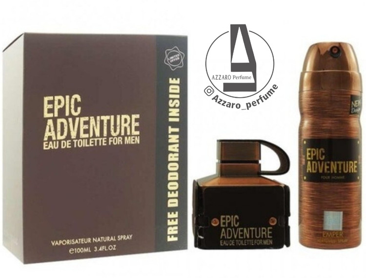 ست ادکلن مردانه امپر مدل اپیک ادونچر همراه با اسپری حجم 100 میل _فروشگاه اینترنتی آرایشی بهداشتی آزارو در شیراز_ارسال به سراسر ایران_تخفیف ویژه_به همراه لیست قیمت