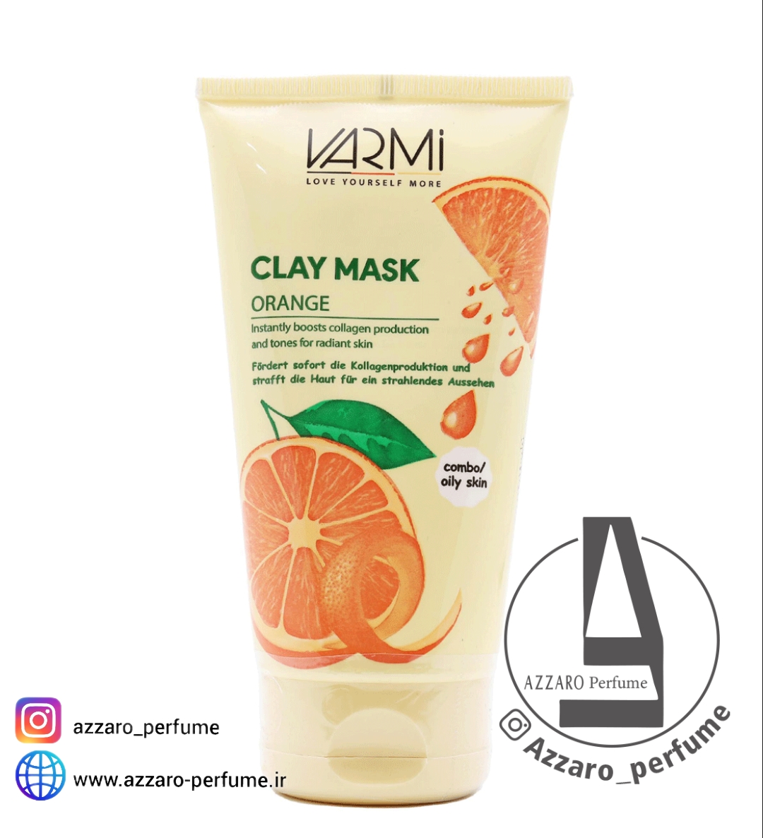 ماسک صورت خاک رسی پرتقال وارمی حاوی کپسولهای ویتامین C_فروشگاه اینترنتی آرایشی بهداشتی آزارو
