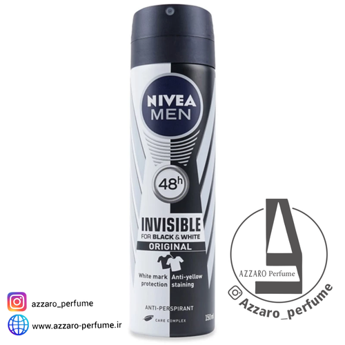 اسپری مردانه نیوآ مدل Invisible Black and White Original حجم 150 میل-فروشگاه اینترنتی آرایشی و بهداشتی آزارو در شیراز