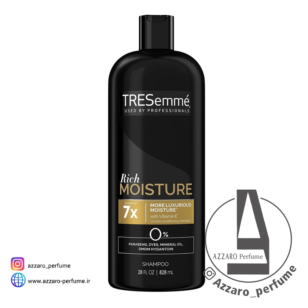 شامپو مرطوب کننده و آبرسان ترزمه TRESemme مدل Moisture Rich حجم 828 میل-فروشگاه اینترنتی آرایشی و بهداشتی آزارو در شیراز