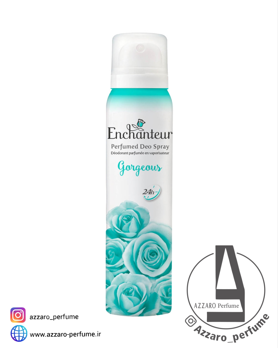 اسپری زنانه دئودورانت بدن انشانتر Enchanteur مدل gorgeos حجم ۱۵۰ میل-فروشگاه اینترنتی آرایشی و بهداشتی آزارو در شیراز