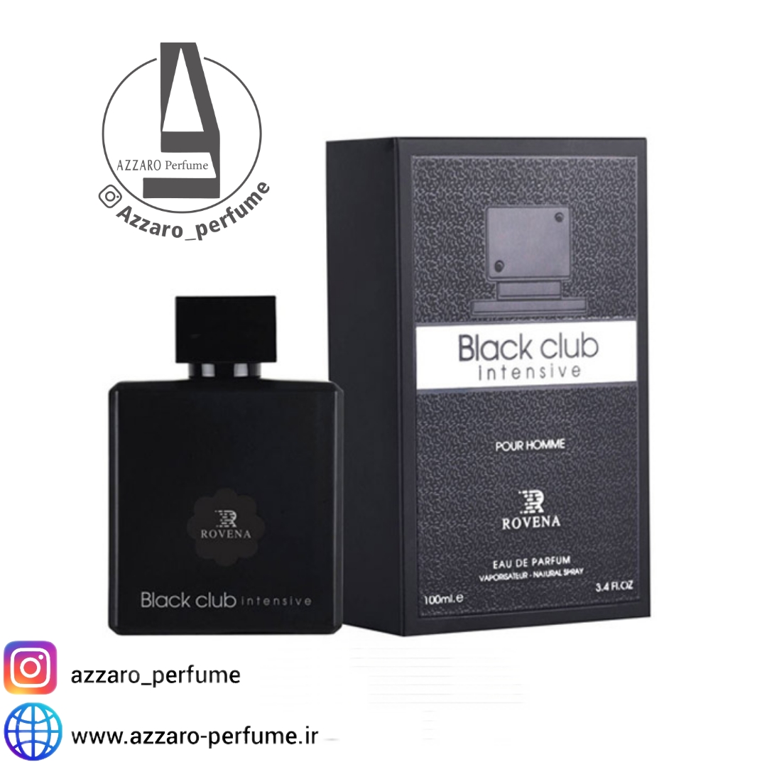 ادکلن مردانه کلاب د نایت اینتنس روونا Rovena Black Club intensive حجم 100 میل-فروشگاه اینترنتی آرایشی و بهداشتی آزارو در شیراز