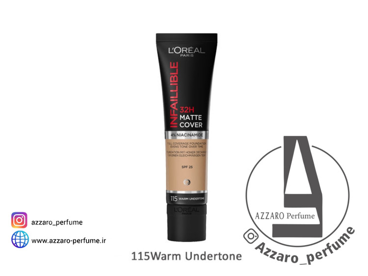 کرم پودر لورال مدل اینفایلیبل مات 32 ساعته شماره 115 حجم 30 میل-فروشگاه اینترنتی آرایشی و بهداشتی آزارو در شیراز