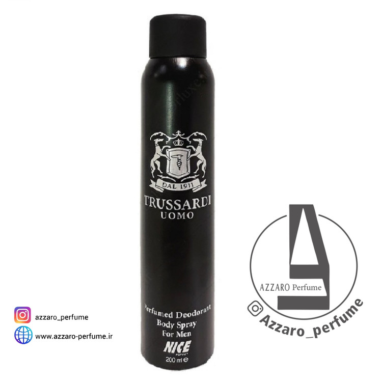 اسپری بدن مردانه نایس پاپت مدل Trussardi Uomo حجم 200 میل-فروشگاه اینترنتی آرایشی و بهداشتی آزارو در شیراز