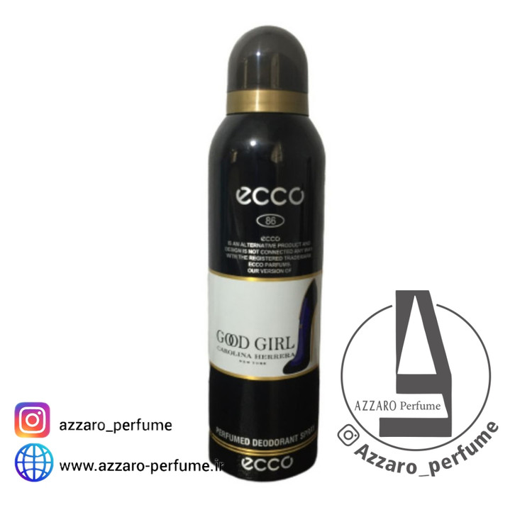 اسپری بدن زنانه اکو ecco رایحه گودگرل 200میل-فروشگاه اینترنتی آرایشی بهداشتی آزارو 