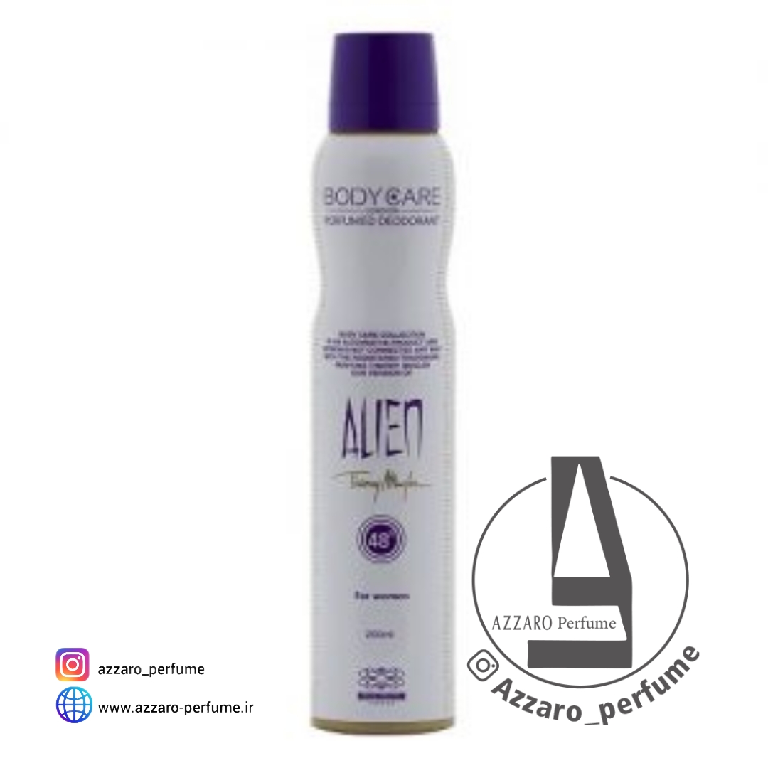 اسپری دئودورانت زنانه بادی کر مدل Alien حجم 200 میل_فروشگاه اینترنتی آرایشی بهداشتی آزارو در شیراز