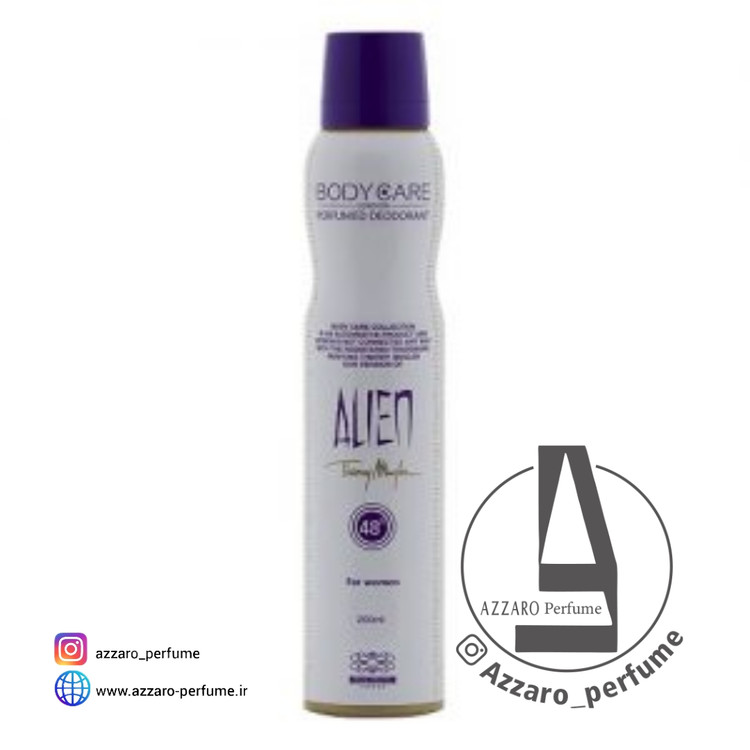 اسپری دئودورانت زنانه بادی کر مدل Alien حجم 200 میل_فروشگاه اینترنتی آرایشی بهداشتی آزارو در شیراز