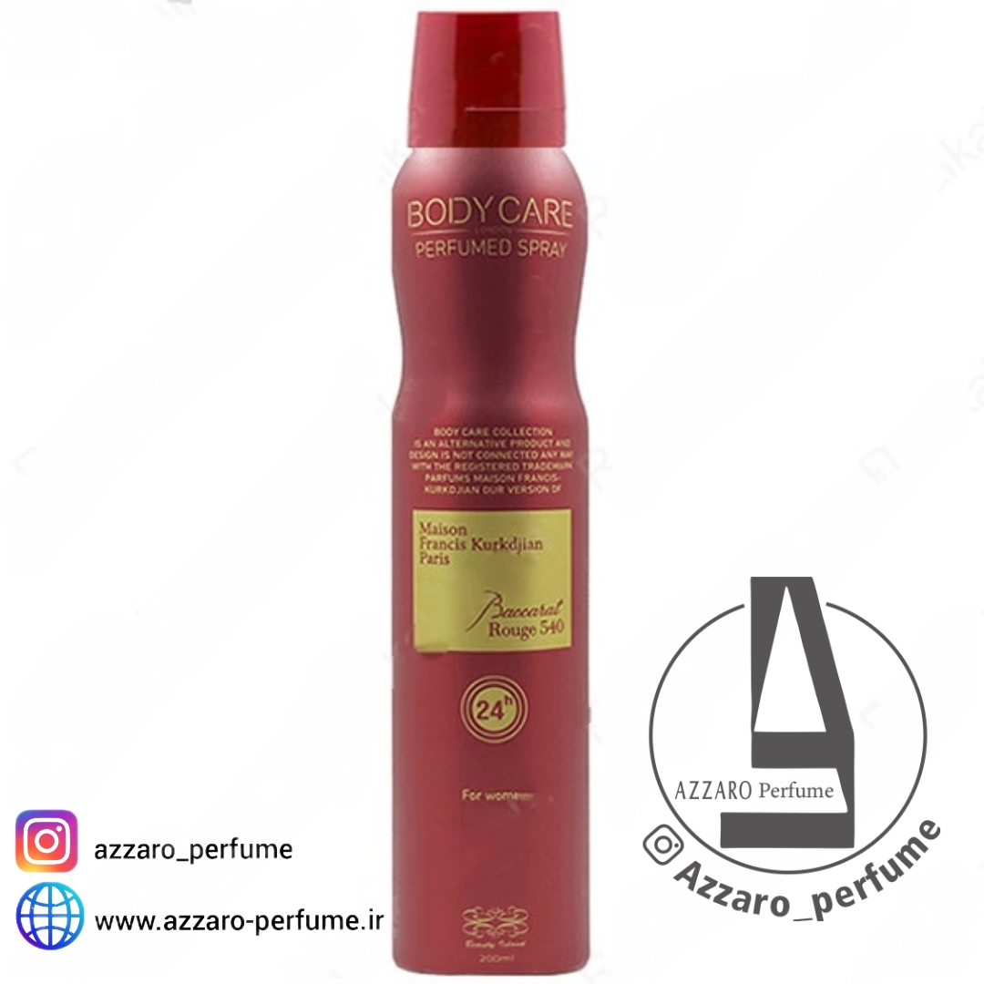 اسپری بدن بادی کر زنانه رایحه باکارات رژ 540 حجم 200 میل-فروشگاه اینترنتی آرایشی بهداشتی آزارو 