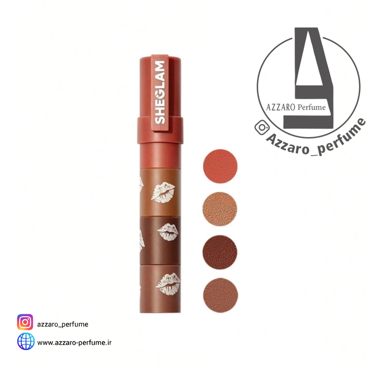 رژ لب چهار تکه شیگلم sheglam مدل pink-petal stack پینک پتال استاک پیتال_فروشگاه اینترنتی آرایشی بهداشتی آزارو