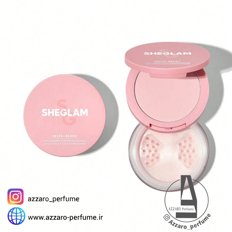 پودر فیکس دومنظوره شیگلم SHEGLAM مدل insta-ready رنگ Bubblegum-فروشگاه اینترنتی آرایشی و بهداشتی آزارو در شیراز