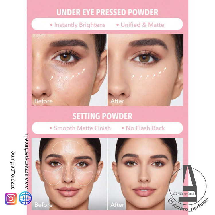 پودر فیکس دومنظوره شیگلم SHEGLAM مدل insta-ready رنگ Bubblegum-فروشگاه اینترنتی آرایشی و بهداشتی آزارو در شیراز