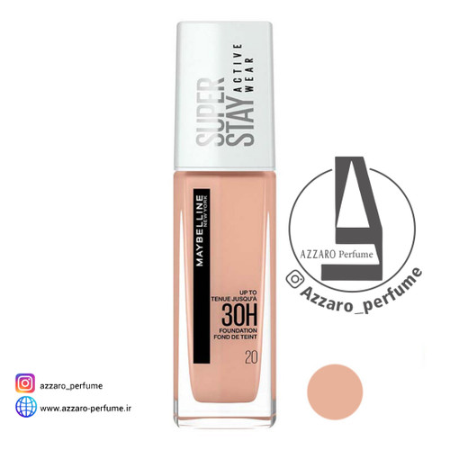 کرم پودر میبلین مدل Super Stay شماره ۲۰ حجم ۳۰ میلی لیتر-فروشگاه اینترنتی آرایشی بهداشتی آزارو