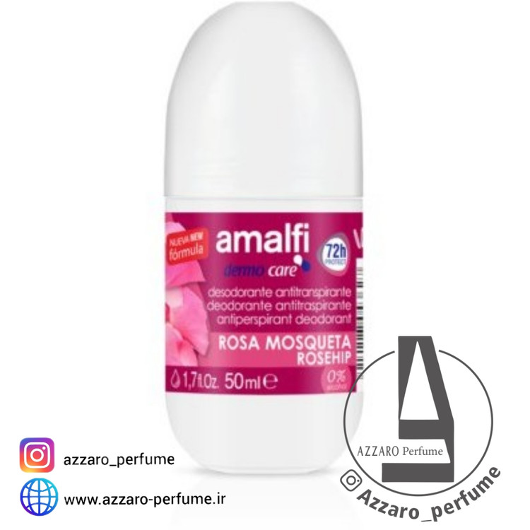 مام ضد تعریق آمالفی مدل Rosa mosqueta حجم 50 میل-فروشگاه اینترنتی آرایشی و بهداشتی آزارو در شیراز