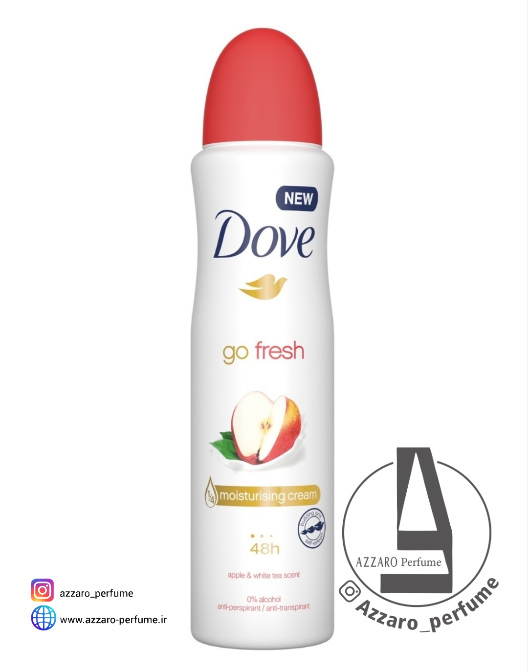 اسپری ضد تعریق زنانه داو رایحه سیب_فروشگاه اینترنتی آرایشی بهداشتی آزارو در شیراز