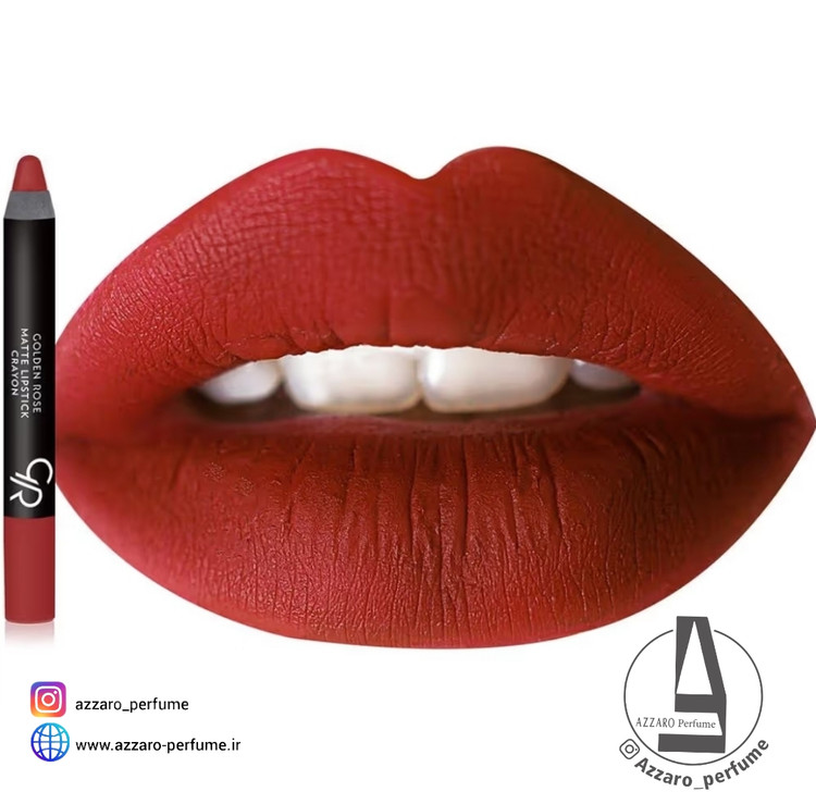 رژ لب مدادی مات گلدن رز کرایون Golden Rose Crayon شماره 9 قرمز تراکوتا-فروشگاه اینترنتی آرایشی و بهداشتی آزارو در شیراز