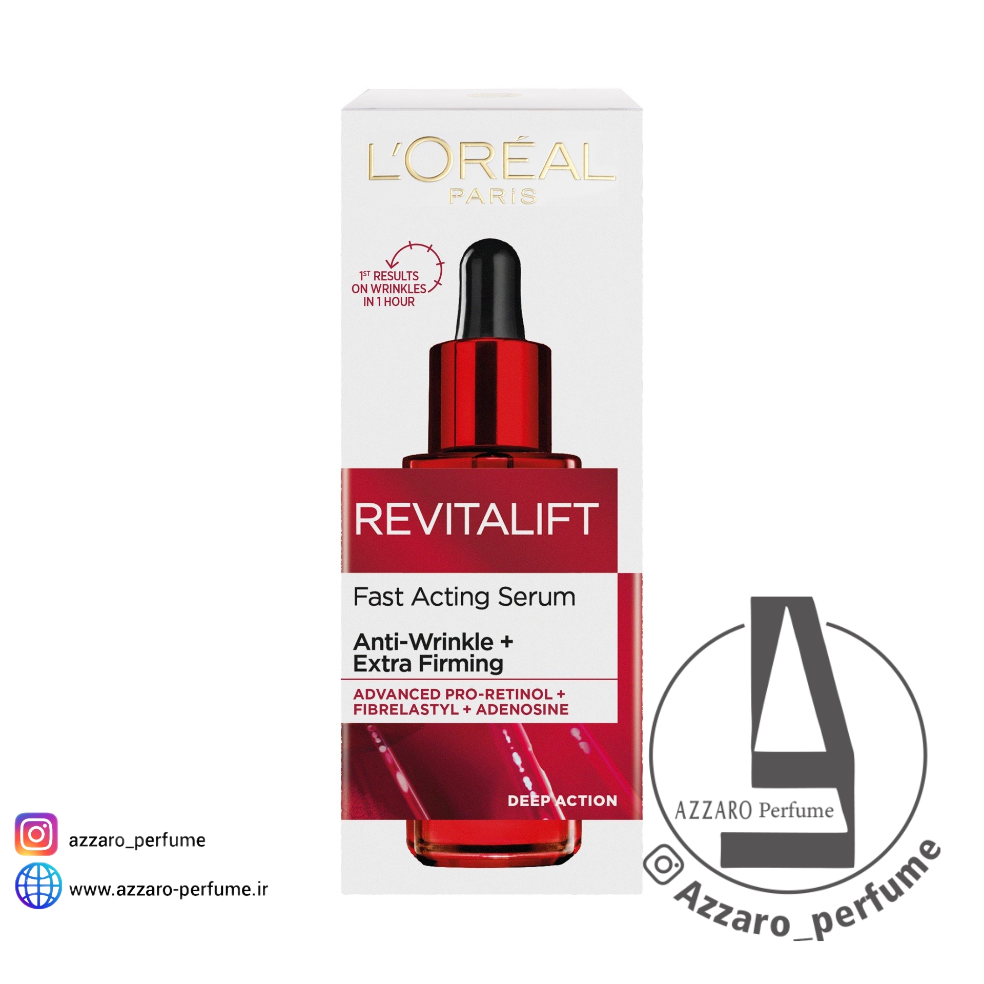 سرم ضد چروک فوری Revitalift Loreal Revitalift حجم 30 میل-فروشگاه اینترنتی آرایشی و بهداشتی آزارو در شیراز