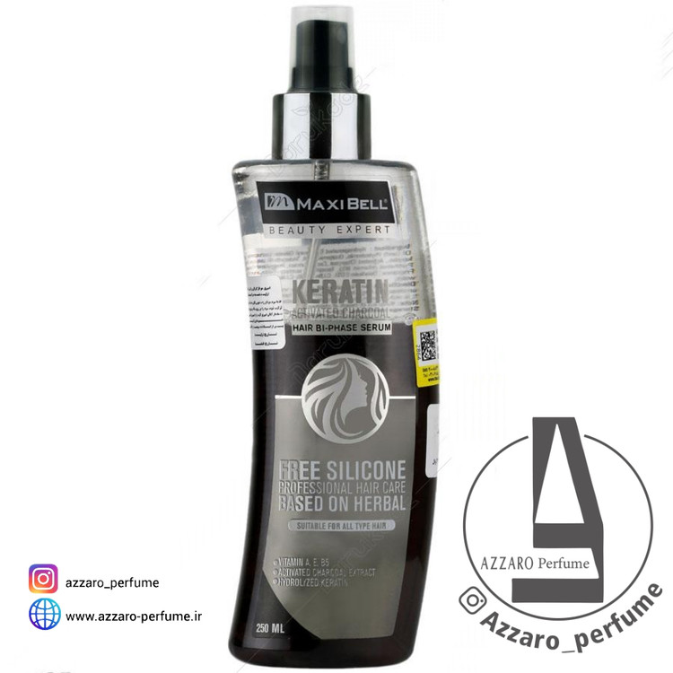 Maxi Bell Brand To-Vase Creatine and Activated Charcoal Spray, volume 250 ml-فروشگاه اینترنتی آرایشی و بهداشتی آزارو در شیراز