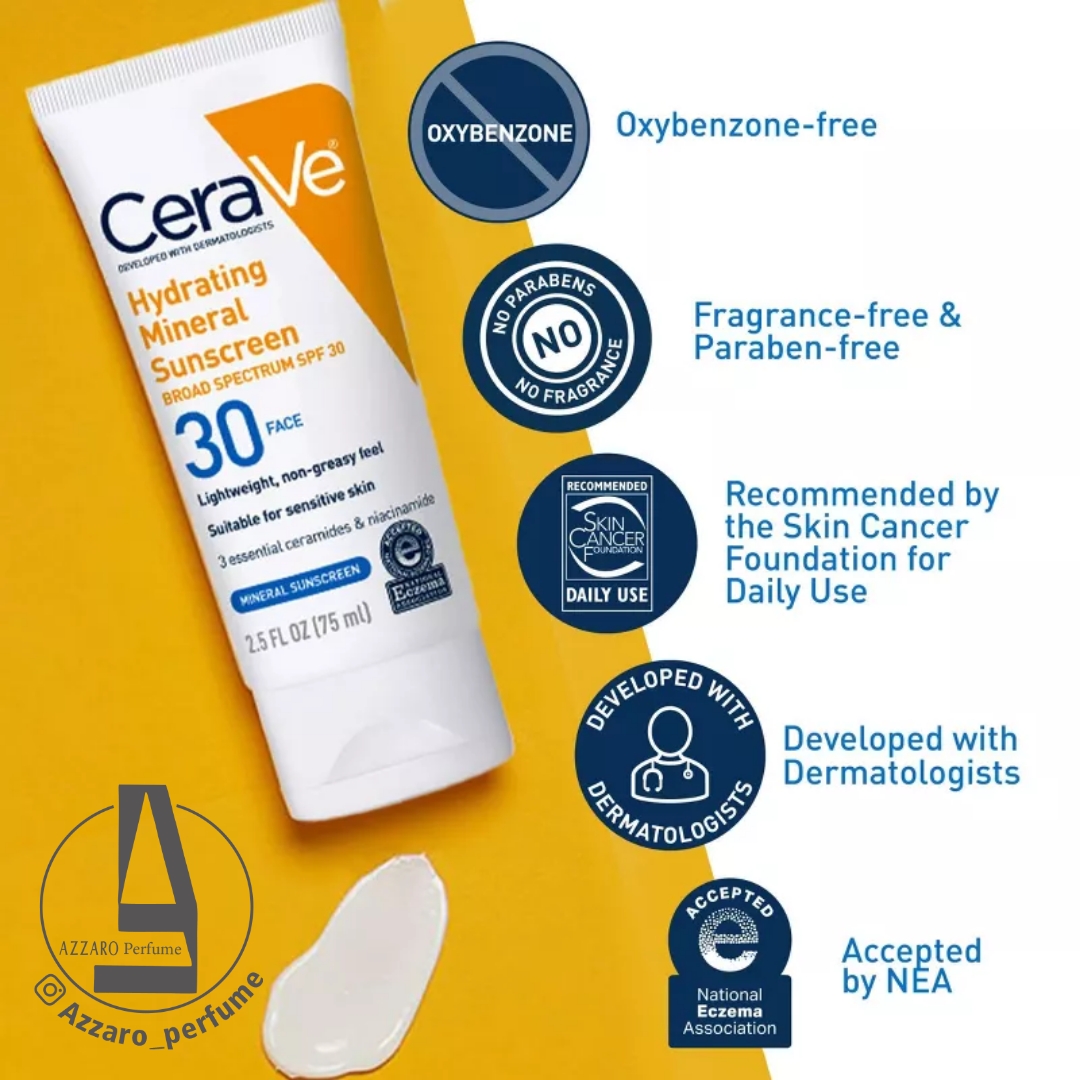 لوسیون ضد آفتاب و مرطوب کننده بی رنگ سراوی Cerave Spf 30 حجم 75 میل-فروشگاه اینترنتی آرایشی و بهداشتی آزارو در شیراز