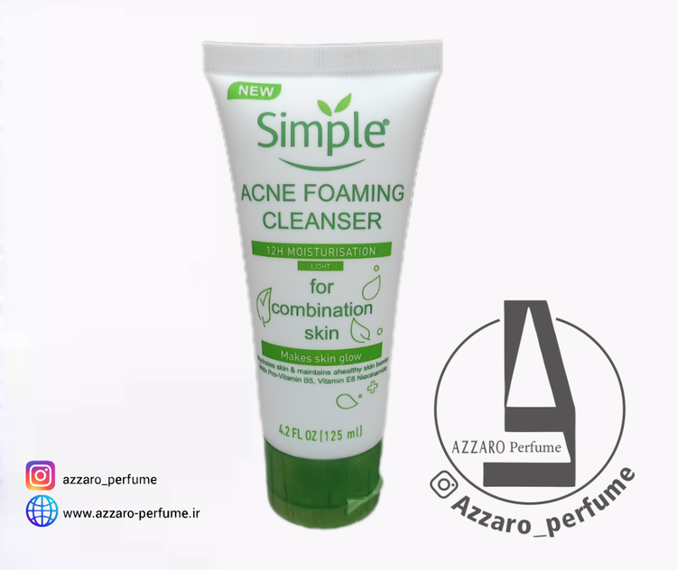 فوم پاک کننده جوش،آکنه سیمپل مناسب پوست چرب و مختلط ACNE FOAMING CLEANSER حجم 125میل-فروشگاه اینترنتی آرایشی و بهداشتی آزارو در شیراز