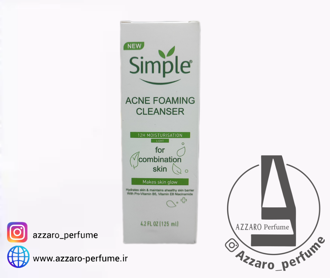 فوم پاک کننده جوش،آکنه سیمپل مناسب پوست چرب و مختلط ACNE FOAMING CLEANSER حجم 125میل-فروشگاه اینترنتی آرایشی و بهداشتی آزارو در شیراز