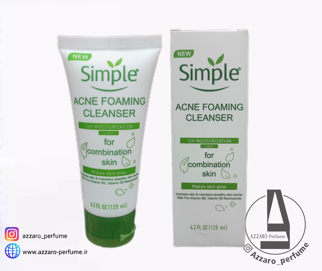 فوم پاک کننده جوش،آکنه سیمپل مناسب پوست چرب و مختلط ACNE FOAMING CLEANSER حجم 125میل-فروشگاه اینترنتی آرایشی و بهداشتی آزارو در شیراز