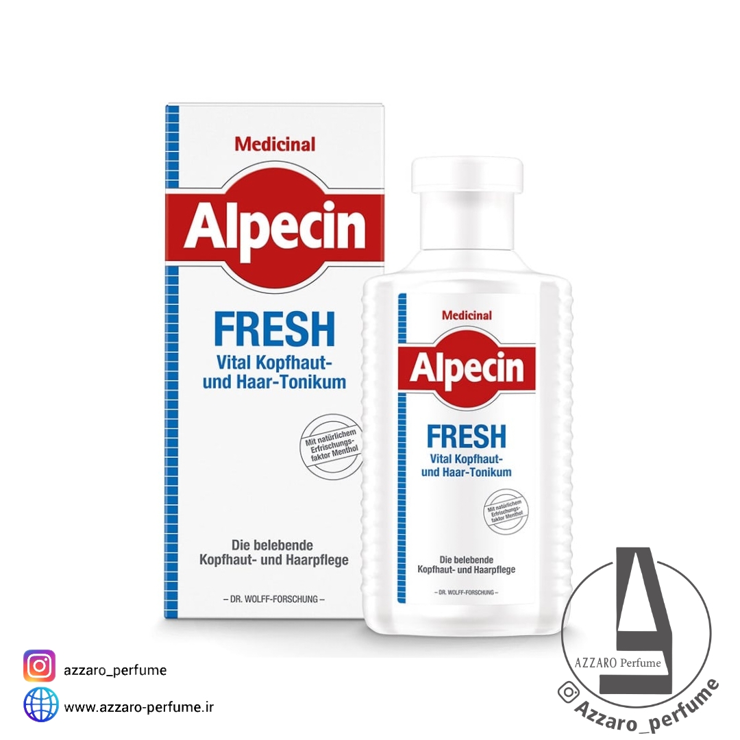 تونیک مراقبت مو و پوست سر چرب آلپسین Alpecin مدل Fresh حجم 200 میل-فروشگاه اینترنتی آرایشی و بهداشتی آزارو در شیراز