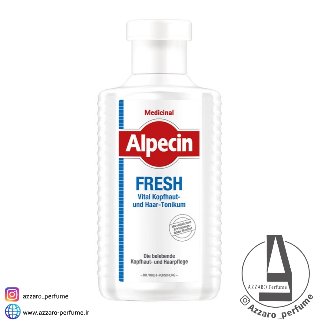 تونیک مراقبت مو و پوست سر چرب آلپسین Alpecin مدل Fresh حجم 200 میل-فروشگاه اینترنتی آرایشی و بهداشتی آزارو در شیراز