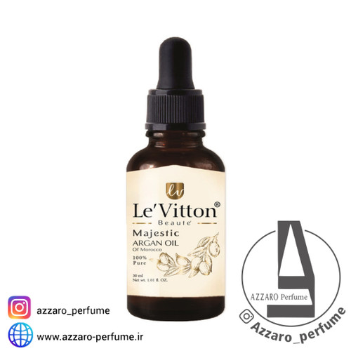 روغن آرگان خالص پوست و مو لویتون Le Vitton حجم 30 میل-فروشگاه اینترنتی آرایشی و بهداشتی آزارو در شیراز