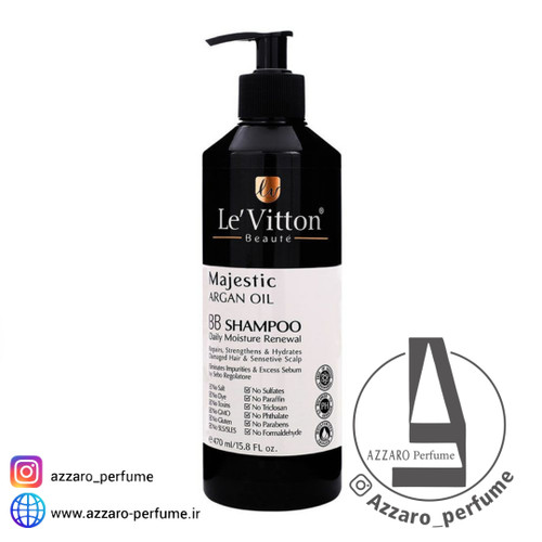 شامپو موهای خشک و آسیب دیده BB لویتون Le Vitton حجم 470 میل-فروشگاه اینترنتی آرایشی و بهداشتی آزارو در شیراز