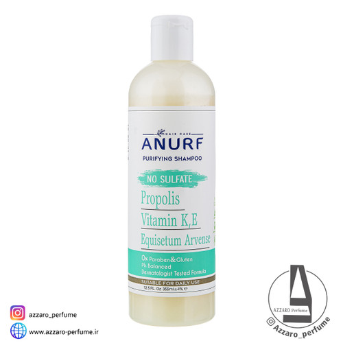 شامپو آنورف فاقد سولفات مناسب موهای چرب حاوی عصاره پروپولیس حجم 355 میل-فروشگاه اینترنتی آرایشی و بهداشتی آزارو در شیراز