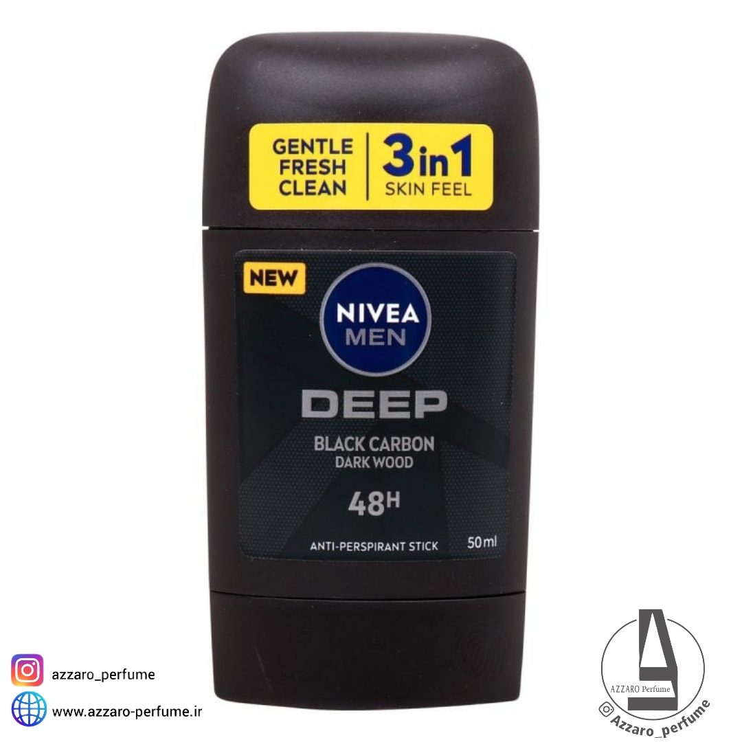 استیک ضدتعریق مردانه نیوا مدل Deep Black Carbon حجم 50 میل-فروشگاه اینترنتی آرایشی و بهداشتی آزارو در شیراز