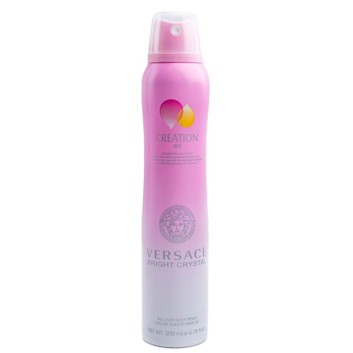 اسپری بدن زنانه کریشن آیریس مدل Versace Bright Crystal حجم 200 میل-فروشگاه اینترنتی آرایشی و بهداشتی آزارو در شیراز